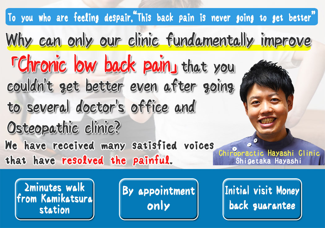 Kyoto city low back painbChiropractic and Osteopathy Kyoto Hayashi Clinic